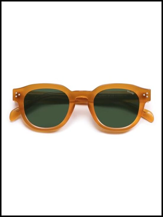 Retro Polarized Sunglasses with UV Protection Acetate Frame